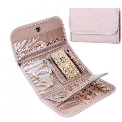 Foldable Jewellery Storage Bag with Zipper Jewelry Case  for Rings/Necklace/Earrings