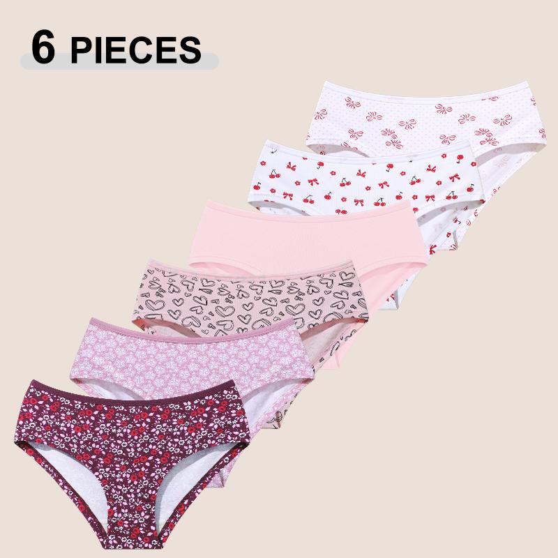 FINETOO 6PCS Seamless Cotton Printing Panties Low Waist Breathable Underpants Spring Autumn XS-XXL Underwear Female Comfortable Lingerie