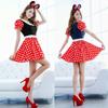 Elegante Costume Sexy da Donna Adulta con Personaggio Minnie Mouse a Pois per Halloween