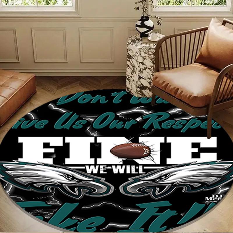 Philadelphia Eagles Night Game Round mat, Anti-slip Circle Carpet Chair rug For livingroom,Bedroom, doormat home decor Gift Christmas Gifts