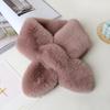 Unisex Winter Scarf: Thick, Warm, Imitation Rex Rabbit Fur, Versatile Plush Cross Design for Neck Protection
