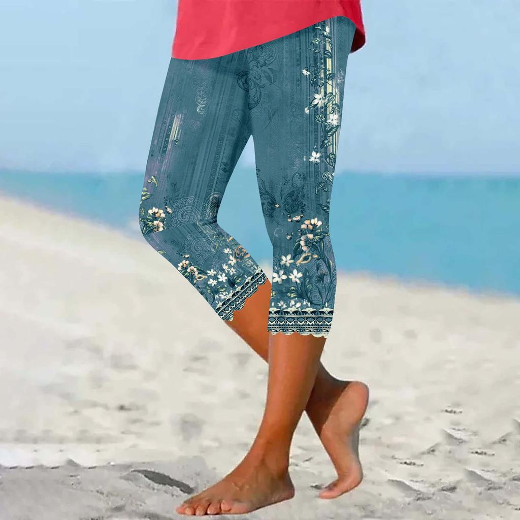 Dámské kalhoty s elastickým pasem Skinny plážové kalhoty