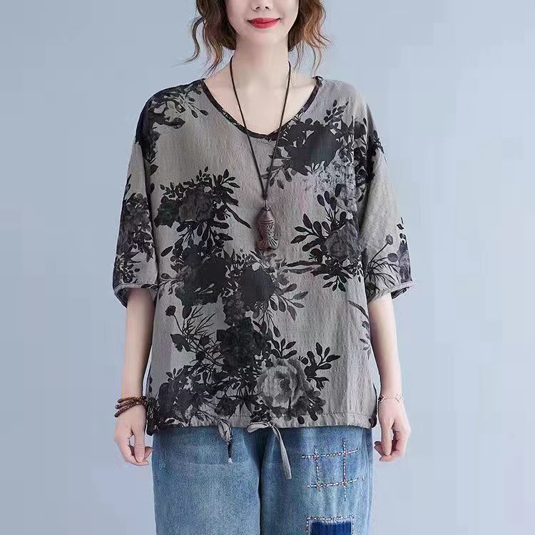 Frauen Frühling Mode Zeitung Schmetterling Vintage Print Pullover Büro Dame Folk