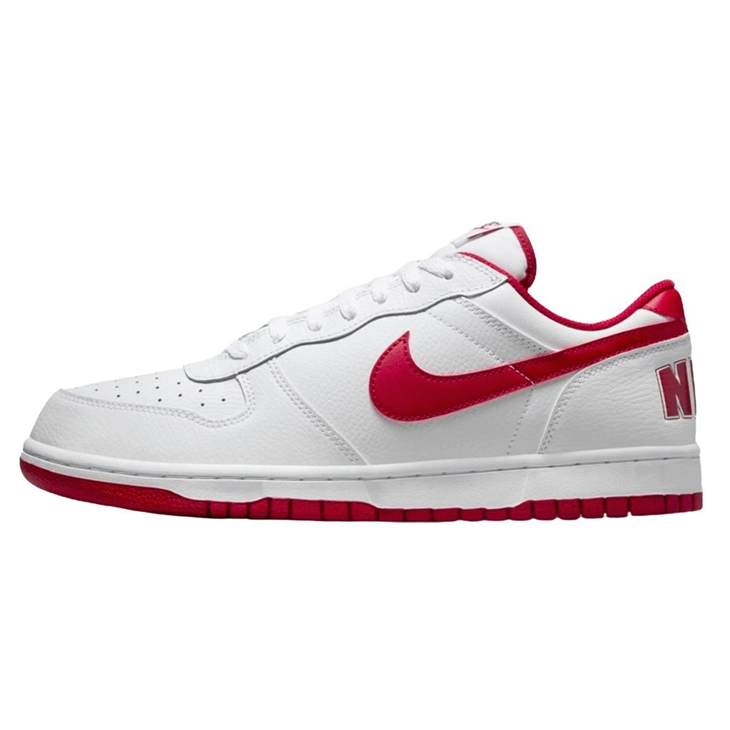 Nike Big Low Lu Abrasion Resistant Low Top Skateboard Shoes Men's White Red 355152-150(Team1491-)