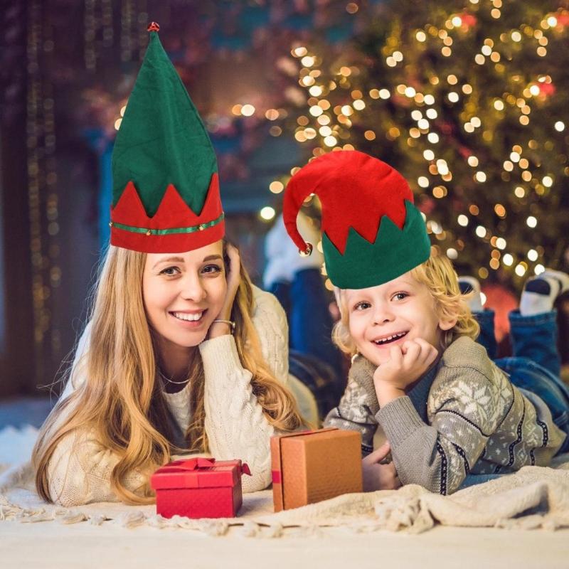 Fröhliche Elfenmütze mit Glöckchen Unisex Beanies Mütze Slouch Weihnachten Kopfbedeckung Baggy Mütze Slouch Beanies Schelmischer Elf