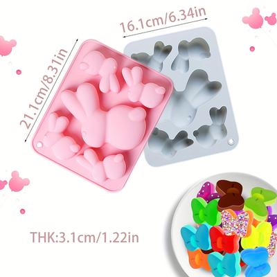 5 Vertiefungen Häschen Silikonform zum Backen Kuchen Schokolade Gelee DIY Seife Ton Tropfen Eiswürfel Hundefutter