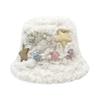 Sweet Fisherman Hat Women's Winter Thick Plush Cute Pot Hat Versatile Hat Warm Hat
