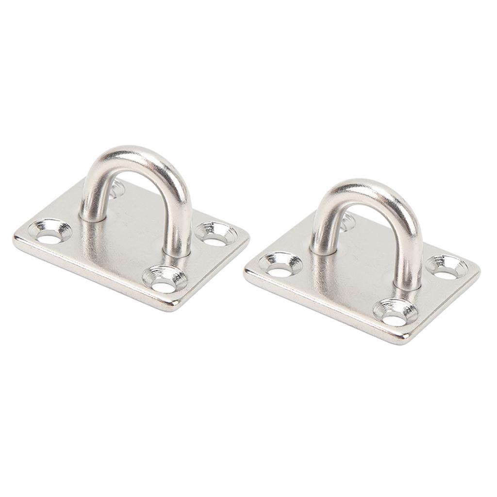 2Pcs Boat Square Pad Eye Stainless Steel Firm Durable Marine SS Pad Hardware for Yacht 30 X 35mm 1.2 X 1.4in