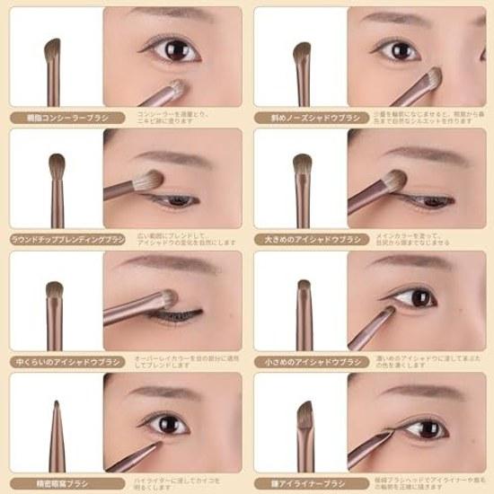 MSQ Eyeshadow Brush 8-Piece Set Makeup Tips Popular Mocha Series Portable Compact Concealer Powder