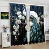 2 Pieces - Custom - Printed Curtain - Polyester Material - for Bedroom Living Room Study Anti-privacy Curtain