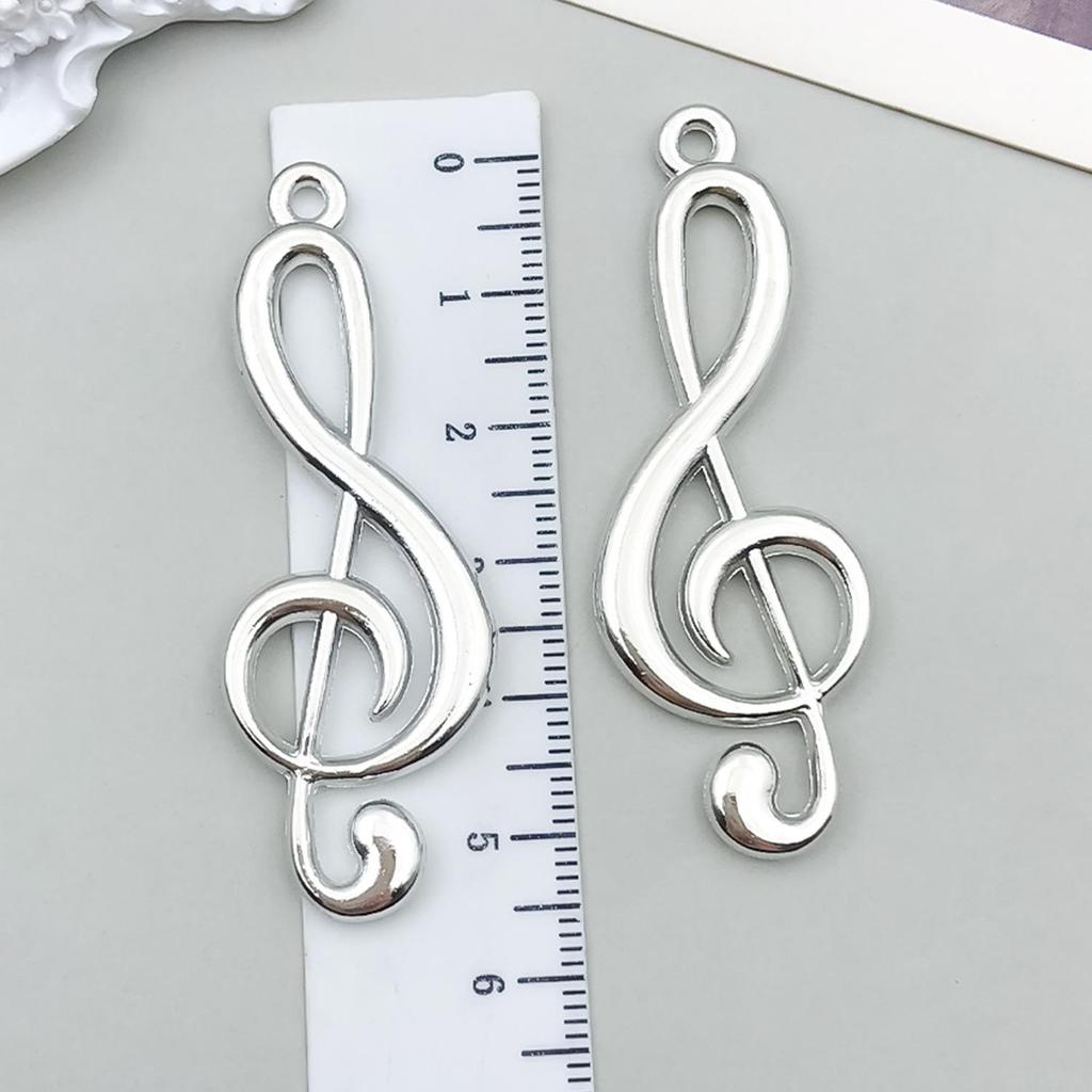 Starožitný stříbrný slitinový přívěsek ve tvaru noty na kytaru pro DIY šperky