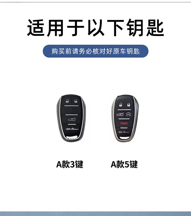 2026 Heißer Aufkleber Legierung Leder Auto Intelligente Fernbedienung Schlüsselhülle Abdeckung Schale Schutz für Alfa Romeo Giulia 2015 +Stelvio 2016+ Spider