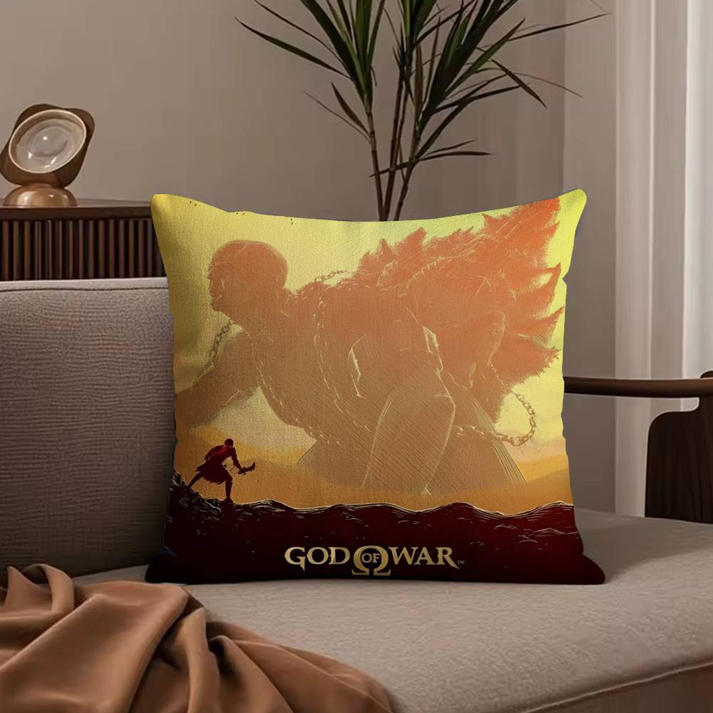Anime G-God of W-War Ragnarok Pillow Case Anti-dustmite Pillowcase Invisible zipper silky short plush Sofa cushion cover