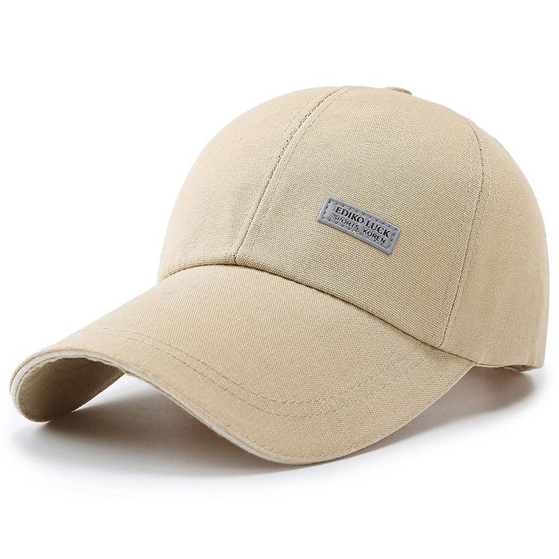 Spring and Autumn New Hat Men's Canvas Luminous Label Printing Baseball Cap Sunshade Sunscreen Big Eaves Cap