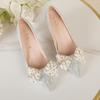 2025 Spring Crystal Pearl Bow-knot Women Pumps 6cm 8cm High Heels Fashion Bling Summer Stiletto Party Wedding Prom Shoes WSH4857