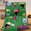1PC Alien Invasion Pattern Flannel Blanket Gift, Suitable for Both Men And Women, Soft Ideal for Beds And Sofa, Birthday Or Christmas Gift