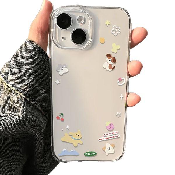 Trendy Space Shell Fresh Jumping Puppy Case for Apple 17/16 Pro Max, Transparent 15/14, Hot Style