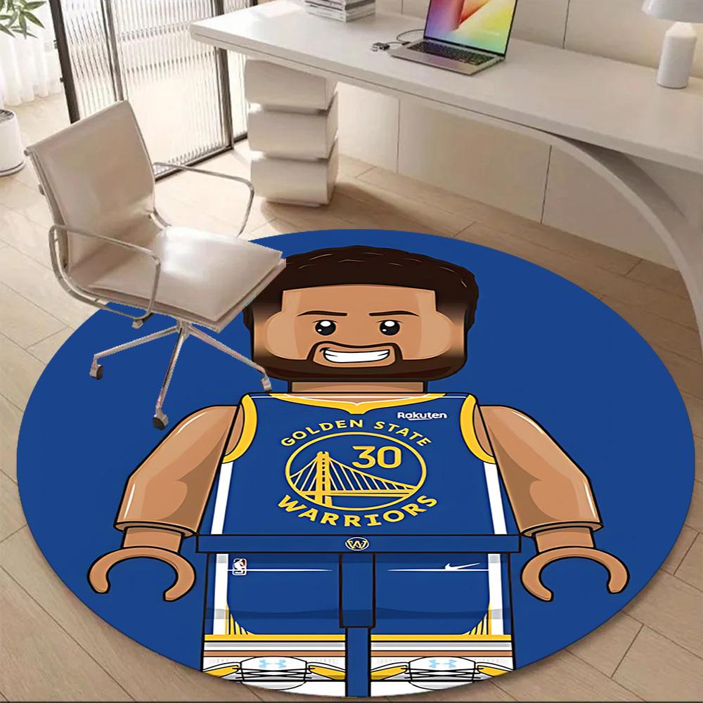 1PC Warriors Curry Office Round Area Rug, Indoor Mat Suitable For Office, Under Office Chairs Bedroom Living Room Home Decor, Room Deco110