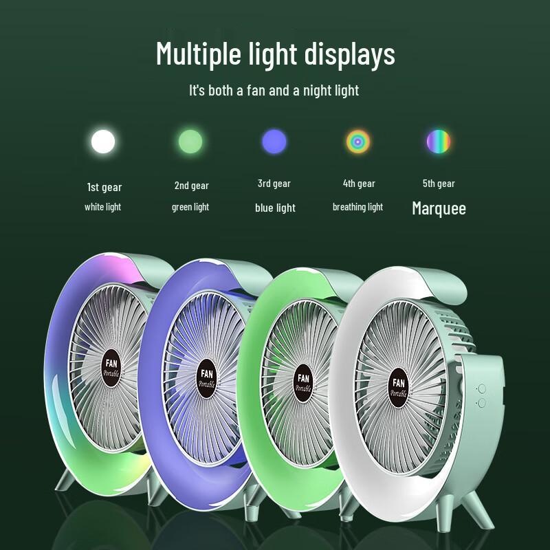 Wo Laifen Colorful Desktop Circulation Fan with Night Light
