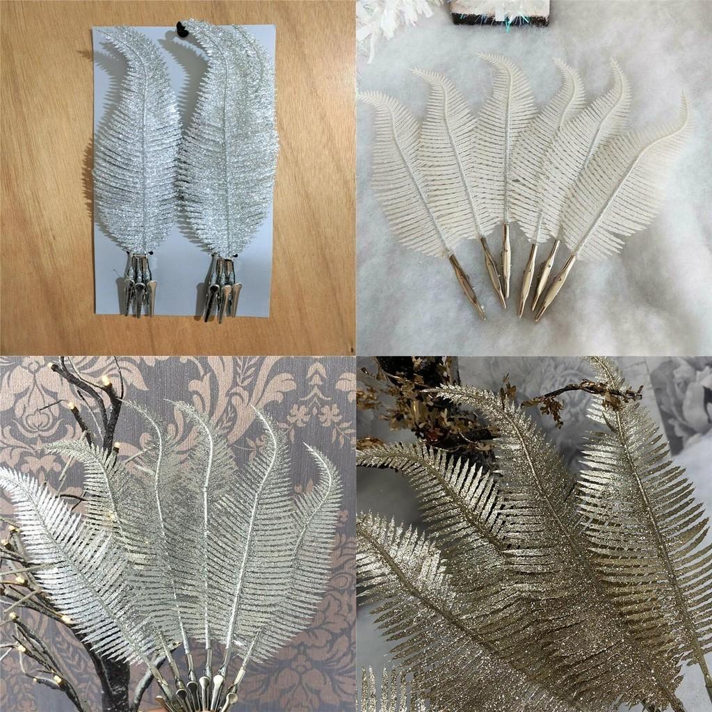 Elegant Clip On Feather Glitter Baubles For Stunning Christmas Tree Decor