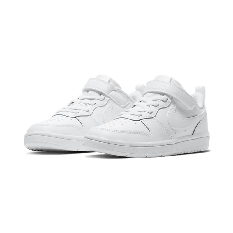 Nike Court Borough Low 2 Triple White PS Sneakers BQ5451-100