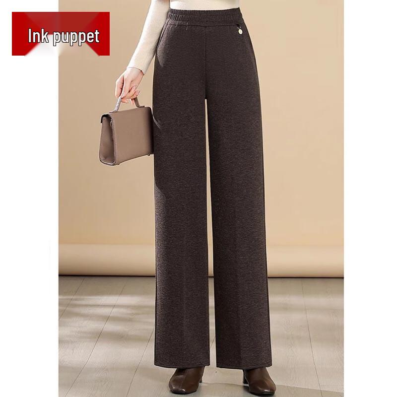 Women's Autumn/Winter Wool Blend Straight-Leg Trousers