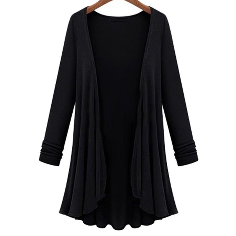 Women's Autumn Long Sleeve Slim Solid Color Knitted Sweater Cardigan Tops In Premium Quality
