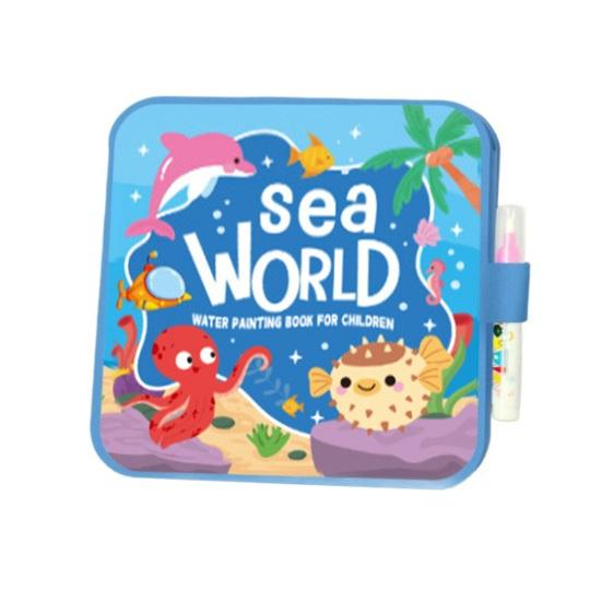 

Water Coloring Book for Kids Reusable Watercolor Picture Book with Water Brush Mess-Free Drawing Book for Creative Learning And Fine Motor Skills