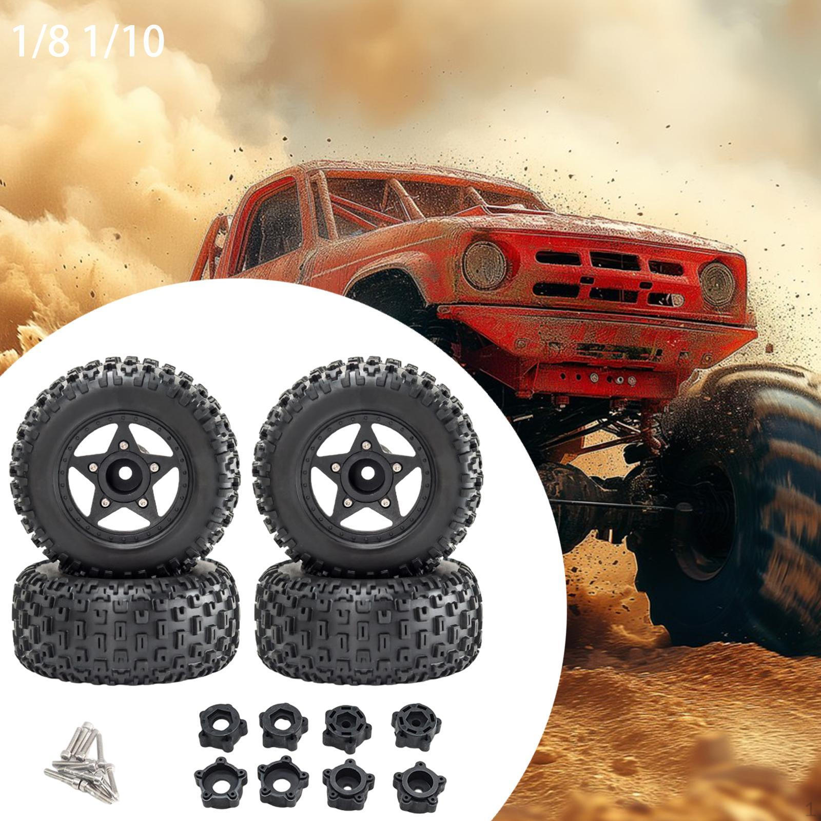 

4 упаковки колісних дисків RC для 1 шт:8 і 1:10 масштабних моделей чорний