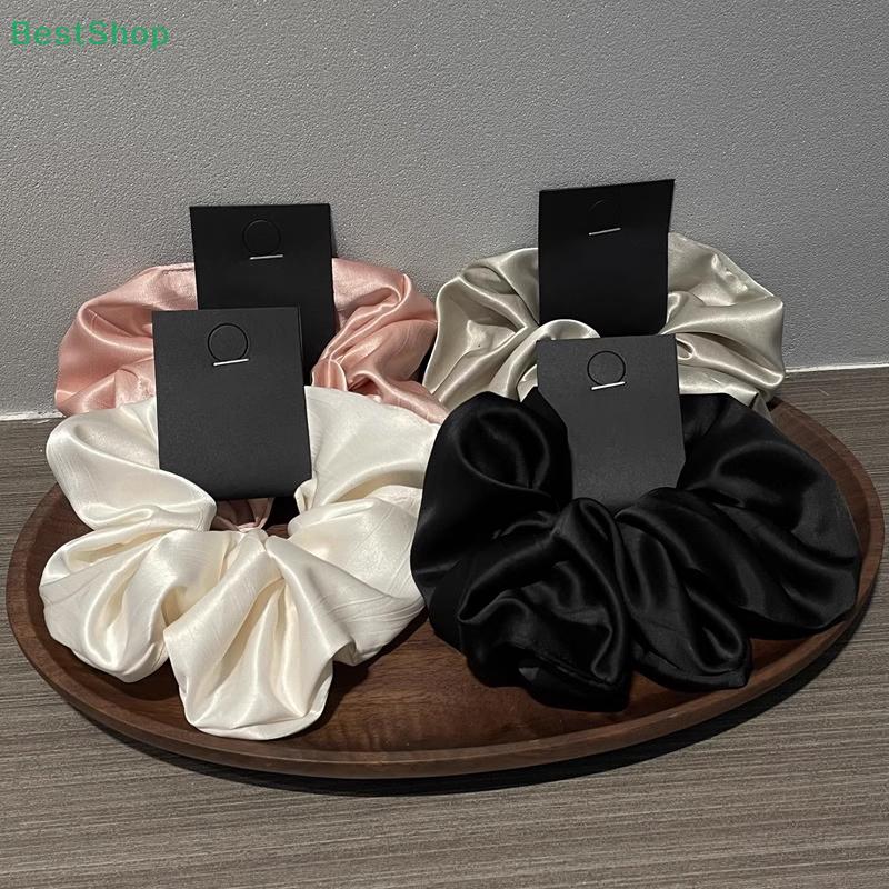 Oversized Scrunchies Satin Fabric Elastic Hair Ties Silk Hair Bands Ponytail Holder Hair Rubber Bands Hair Ties Rope