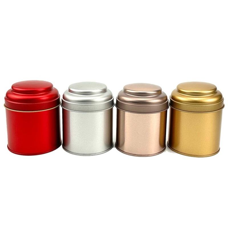 50G Small Tea Tins Canister With Airtight Double Lids,Mini Tin Can Box And Small Round Kitchen Canisters For Tea