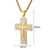 Religious  Iced Out Bling Jesus Cross Pendant Male Gold Color Stainless Steel Christian Big Necklace For Men Jewelry Gift