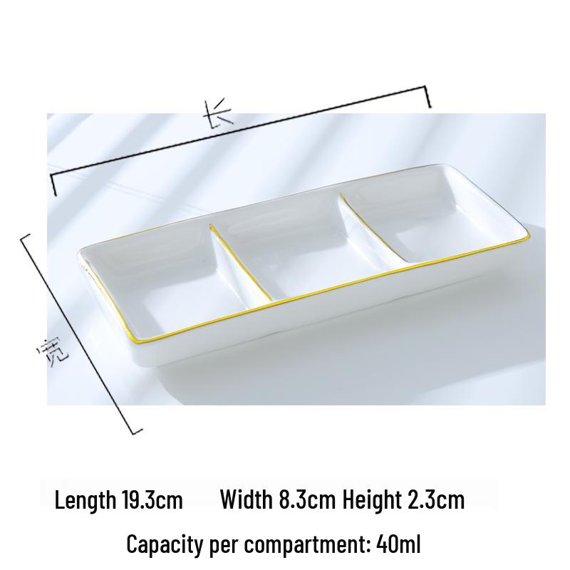 Europejski zestaw ceramicznych naczyń na przyprawy i sosy ze złotym rantem