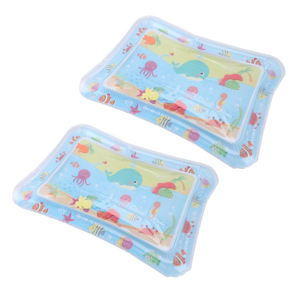 2 Pcs Baby Water Play Mat Rich Colorful Pattern Tummy Time Water Cushion Infant Early Development Ac