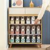 Adjustable Double-Layer Folding Shoe Rack and Cabinet with Space-Saving Partition
