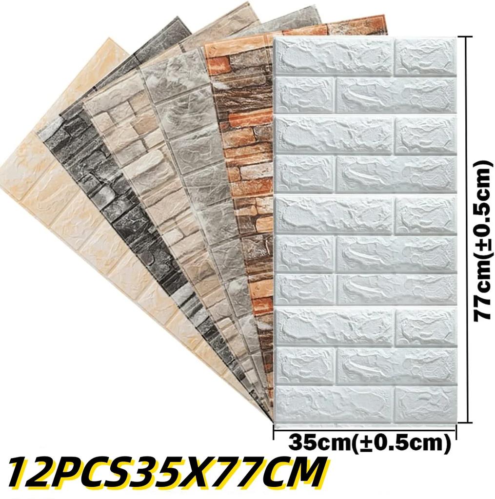 Foam 3D Decorative Wall Stickers Adhesive Panel Home Decor Living Room Bedroom House Decoration Bathroom Waterproof Wallpaper