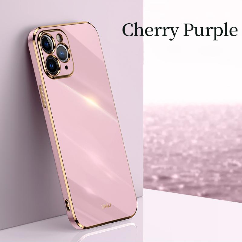 Husa de telefon cu suport de inel pătrat de placare pentru Iphone 11 12 Pro Max 12pro 11pro 8 7 6 S Plus 10 X Xr Husă de lux din silicon