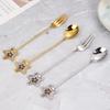 1PC Stainless Steel Coffee Spoon Long Handle Mixing Fork Love Heart Star Pendant Mixing Spoon Fruit Fork Kitchen Tableware