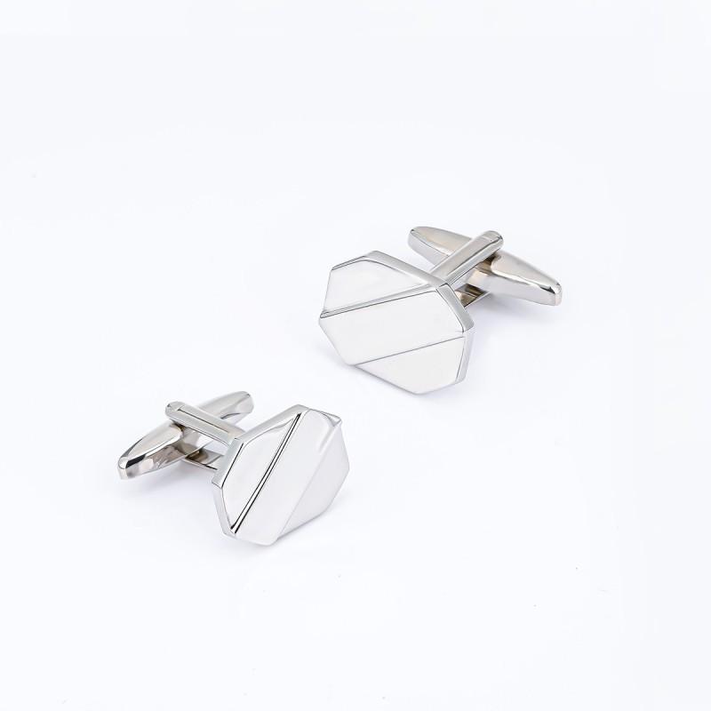 Electroplated Silver Smooth Metal Cufflinks Men s French Shirt CL-0300
