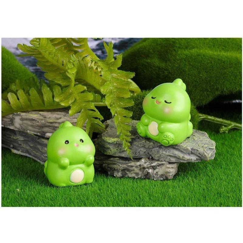 9Pcs/set Cartoon Mini Dinosaurs Animal Miniatures Resin Ornaments Micro Landscape Fairy Garden Dollhouse Decoration