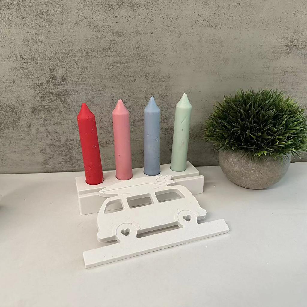 Gypsum Candlestick Silicone Mold Candle Base Mould Plug-in Camper Candle Holder Mold Ornaments Home Decorations Mould