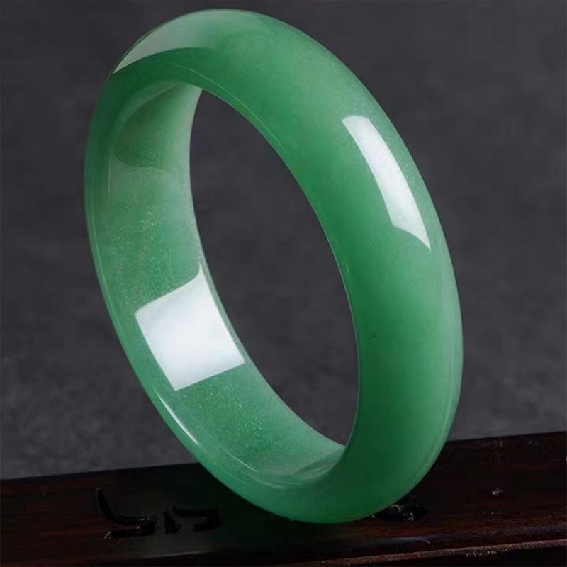 Natural High-Grade Spinach Green Dongling Jade Bracelet