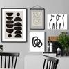Veggkunst Lerret Maleri Linje Ansikt Kropp Svart Hvit Blokk Abstrakt Nordiske Plakater og Trykk Veggbilder For Stuedekor