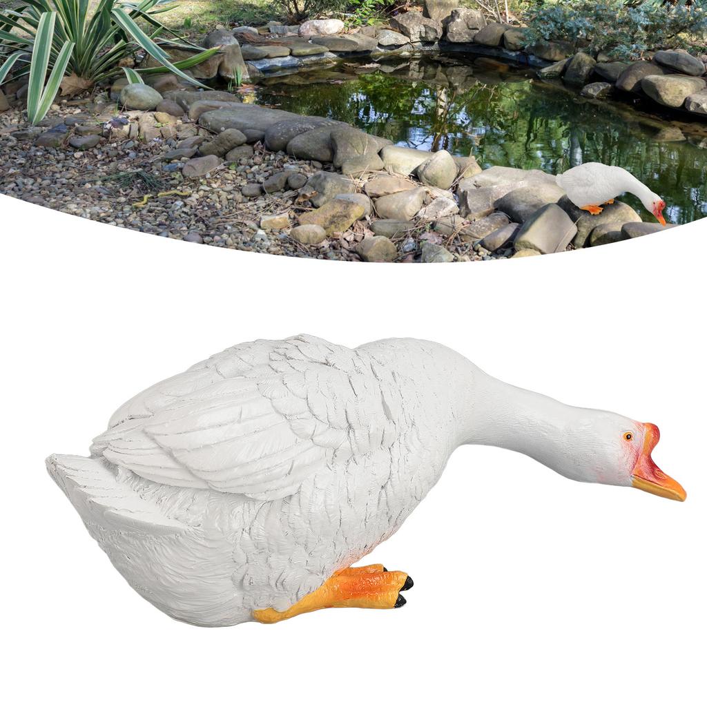 Resin Goose Statue Garden Decor Figurine Ornament for Pool Side Lawn Yard Outdoor Decoration Funny Housewarming Gift