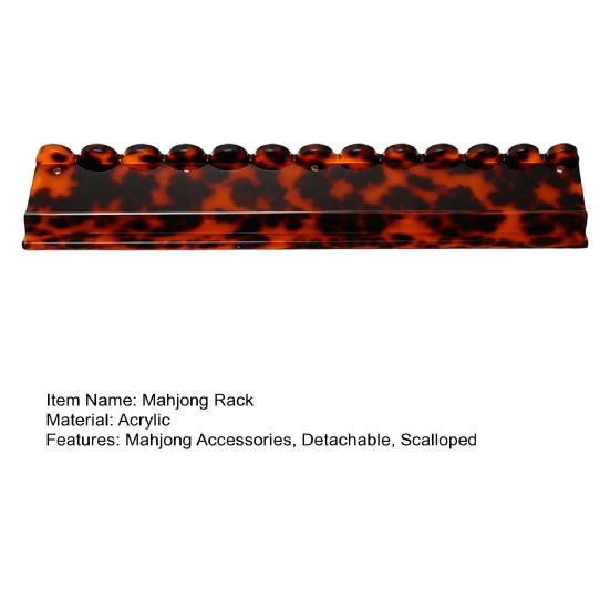 1/4Pcs Mahjong Rack with Detachable Magnetic Pusher Scalloped Acrylic Mah Jongg Tile Holder