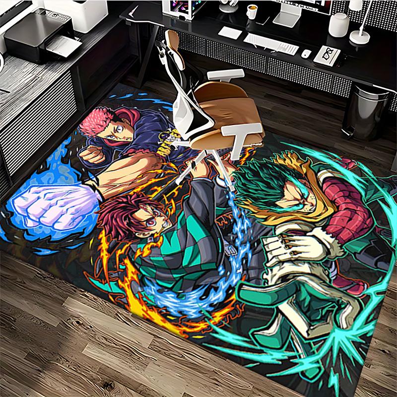 1pc Anime Cartoon Design Chair Mat - Jujutsu Kaisen Characters for Office, Home Decor, Living Room, Bedroom, Game Room & Dormitory Carpet (Abebebee).Q