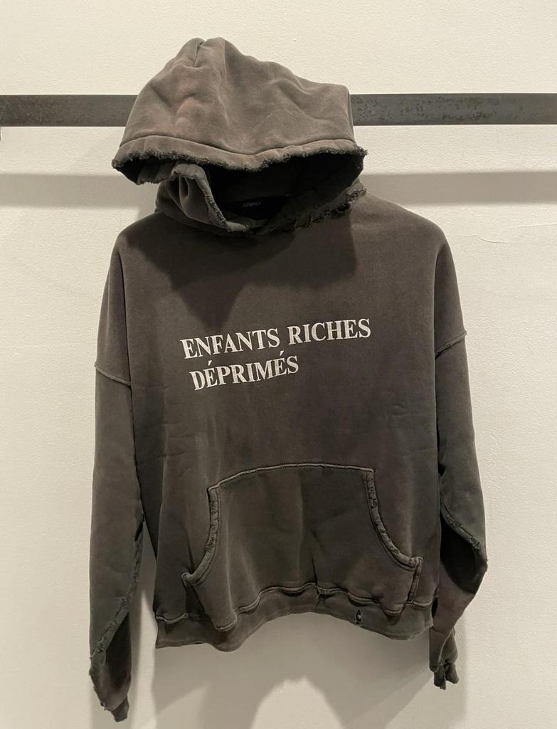 ERD Melancholy Blue Gradient Loose Washed Distressed American Style Hoodie