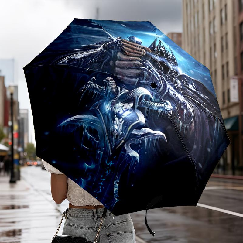 Game Warcraft Darkness Warrior Umbrella 8-Frame for Travel, camping, Casual Lightweight Portable Umbrella, Essential for every family Holidays Gift