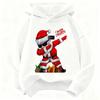 Fun festive hooded sweatshirt for kids,cool Santa art print with Merry Christmas lettering, skin-friendly fabric, easy matching for holiday occasions.
