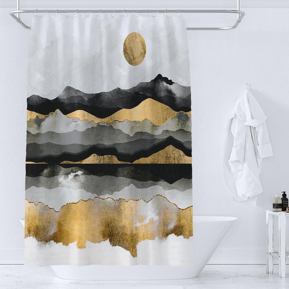 1Pc Art Japanese Pattern Shower Curtain Waterproof Printed Polyester Fabric Bathroom Partition Curtain Home Decorative Curtain